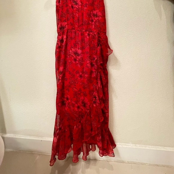 Long red floral dress - Picture 6 of 7